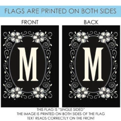 Classic Monogram Letter M Outdoor House Flag 40" X 28" -PatioVibe Shop 109934 4 46432.1682374631