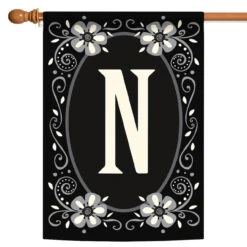 Classic Monogram Letter N Outdoor House Flag 40" X 28"