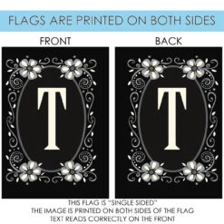 Elegant Floral Initial T Outdoor House Flag 40" X 28" 8 Elegant Floral Initial T Outdoor House Flag 40" X 28" -PatioVibe Shop 109941 4 64828.1682374649