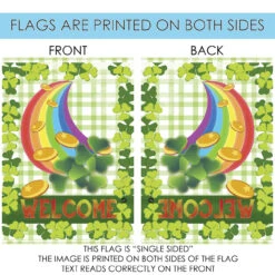 Rainbow Clover St. Patrick's Day "Welcome" Outdoor House Flag 40" X 28" 8 Rainbow Clover St. Patrick's Day "Welcome" Outdoor House Flag 40" X 28" -PatioVibe Shop 109948 4 71184.1682374628