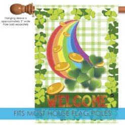 Rainbow Clover St. Patrick's Day "Welcome" Outdoor House Flag 40" X 28" 9 Rainbow Clover St. Patrick's Day "Welcome" Outdoor House Flag 40" X 28" -PatioVibe Shop 109948 5 43246.1682374628