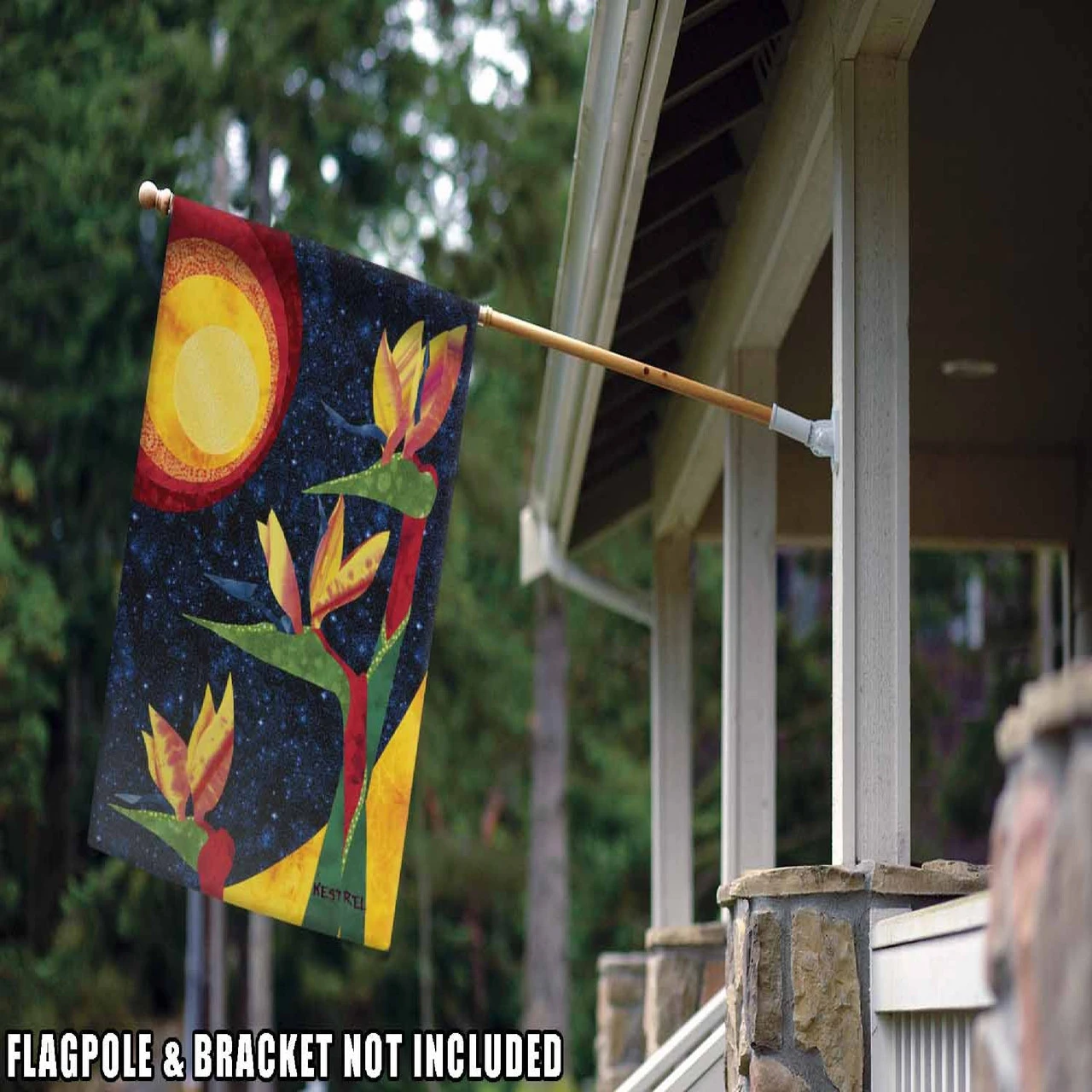 Bird Of Paradise Flower Outdoor House Flag 40" X 28" 2 Bird Of Paradise Flower Outdoor House Flag 40" X 28" - Image 2