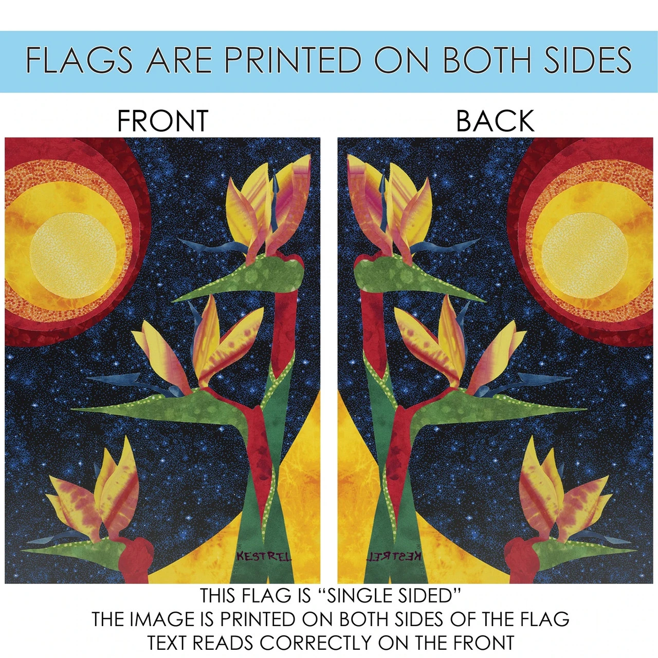 Bird Of Paradise Flower Outdoor House Flag 40" X 28" 4 Bird Of Paradise Flower Outdoor House Flag 40" X 28" - Image 4