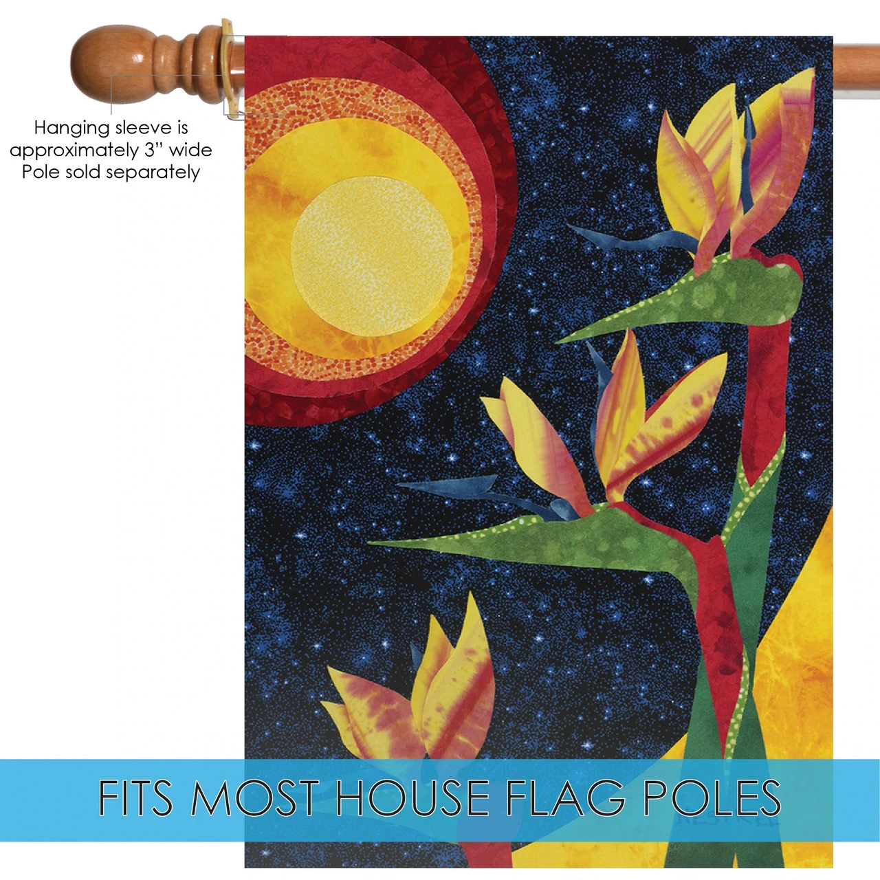 Bird Of Paradise Flower Outdoor House Flag 40" X 28" 5 Bird Of Paradise Flower Outdoor House Flag 40" X 28" - Image 5