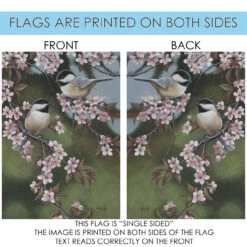 Forget Me Not Chickadees Outdoor House Flag 40" X 28" -PatioVibe Shop 109966 4 69805.1682374570