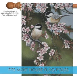 Forget Me Not Chickadees Outdoor House Flag 40" X 28" -PatioVibe Shop 109966 5 26494.1682374570