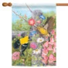 Garden Foxglove Gold Finches Outdoor House Flag 40" X 28"
