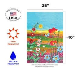 Fields Of Flowers Outdoor House Flag 40" X 28" -PatioVibe Shop 109978 3 71396.1682374500