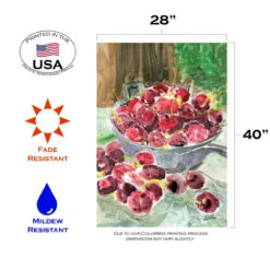 Watercolor Cherries Outdoor House Flag 40" X 28" 7 Watercolor Cherries Outdoor House Flag 40" X 28" -PatioVibe Shop 109980 3 79473.1682374487
