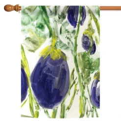 Watercolor Eggplants Outdoor House Flag 40" X 28"