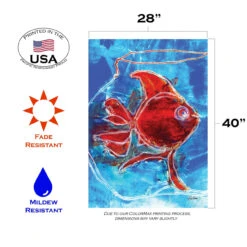 Watercolor Red Goldfish Outdoor House Flag 40" X 28" 7 Watercolor Red Goldfish Outdoor House Flag 40" X 28" -PatioVibe Shop 109986 3 31733.1682374444