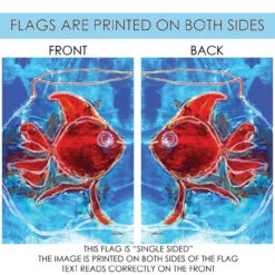 Watercolor Red Goldfish Outdoor House Flag 40" X 28" 8 Watercolor Red Goldfish Outdoor House Flag 40" X 28" -PatioVibe Shop 109986 4 24251.1682374444