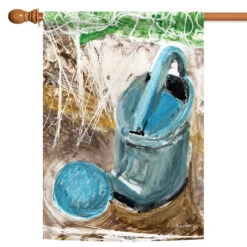 Watercolor Watering Can Outdoor House Flag 40" X 28"