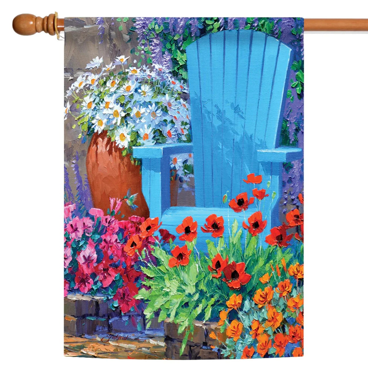 Adirondack Arrangement Outdoor House Flag 40" X 28" 1 Adirondack Arrangement Outdoor House Flag 40" X 28"