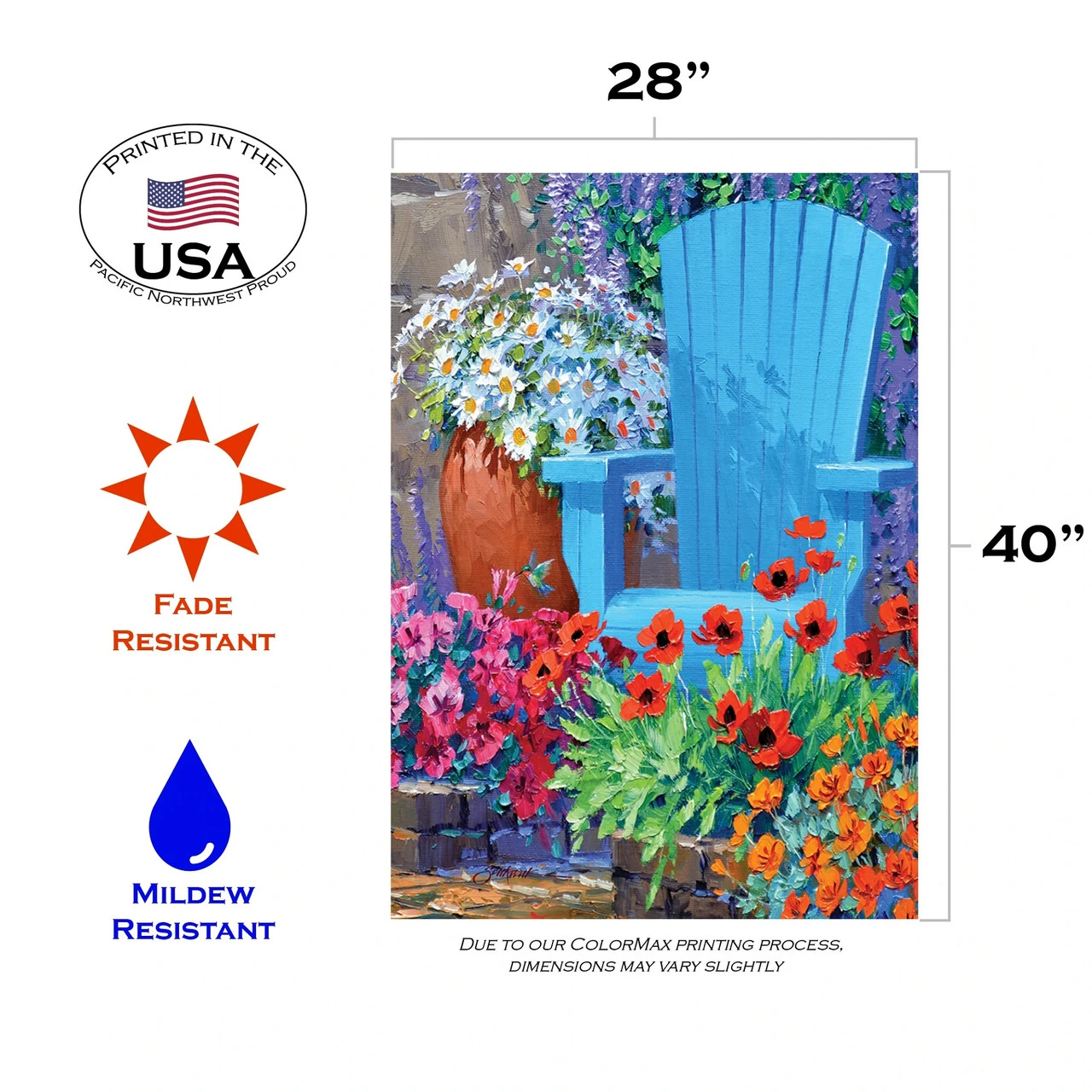 Adirondack Arrangement Outdoor House Flag 40" X 28" 3 Adirondack Arrangement Outdoor House Flag 40" X 28" - Image 3