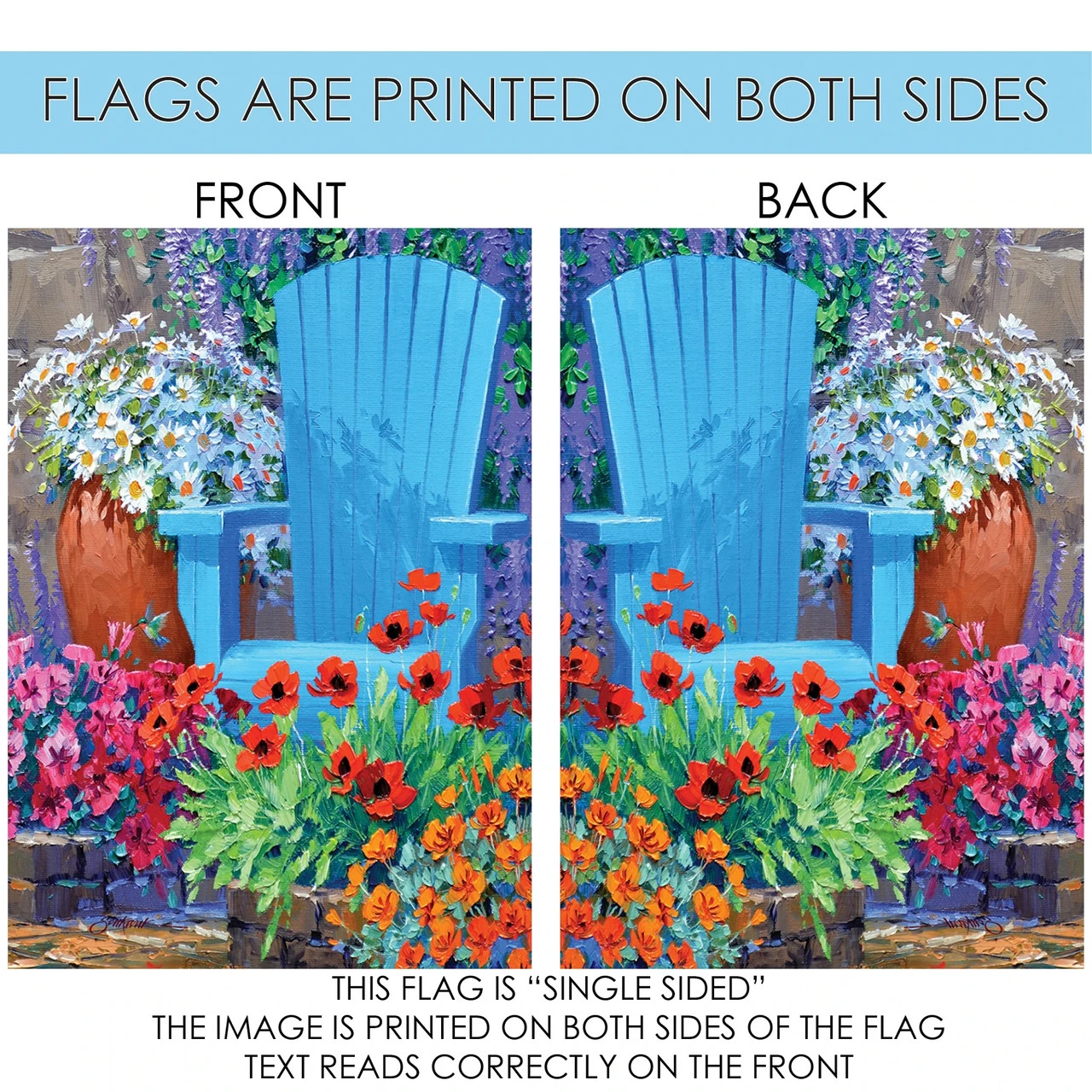 Adirondack Arrangement Outdoor House Flag 40" X 28" 4 Adirondack Arrangement Outdoor House Flag 40" X 28" - Image 4