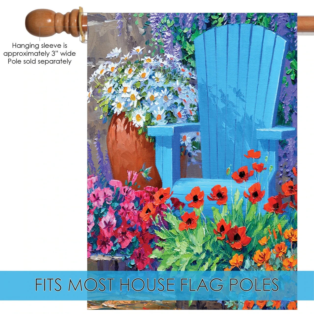 Adirondack Arrangement Outdoor House Flag 40" X 28" 5 Adirondack Arrangement Outdoor House Flag 40" X 28" - Image 5