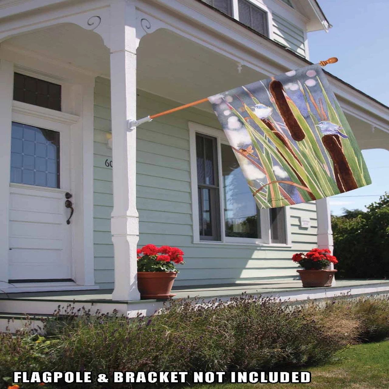 Gnatcatcher Cattails Outdoor House Flag 40" X 28" 2 Gnatcatcher Cattails Outdoor House Flag 40" X 28" - Image 2