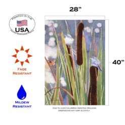 Gnatcatcher Cattails Outdoor House Flag 40" X 28" 7 Gnatcatcher Cattails Outdoor House Flag 40" X 28" -PatioVibe Shop 109997 3 15126.1682374548