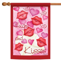 Hugs And Kisses Outdoor House Flag 40" X 28"