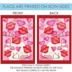 Hugs And Kisses Outdoor House Flag 40" X 28" 8 Hugs And Kisses Outdoor House Flag 40" X 28" -PatioVibe Shop 109998 4 82112.1682374467