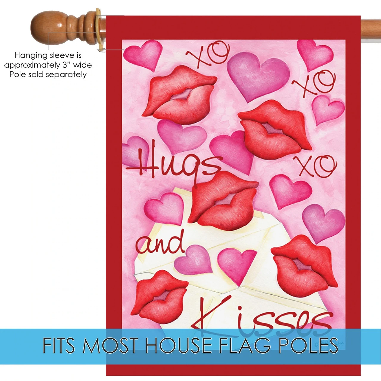 Hugs And Kisses Outdoor House Flag 40" X 28" 5 Hugs And Kisses Outdoor House Flag 40" X 28" - Image 5