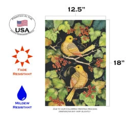 Golden Birds And Berries Outdoor Garden Flag 18" X 12.5" 7 Golden Birds And Berries Outdoor Garden Flag 18" X 12.5" -PatioVibe Shop 119885 3 29429.1667550255