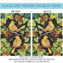 Golden Birds And Berries Outdoor Garden Flag 18" X 12.5" 8 Golden Birds And Berries Outdoor Garden Flag 18" X 12.5" -PatioVibe Shop 119885 4 00210.1667550256
