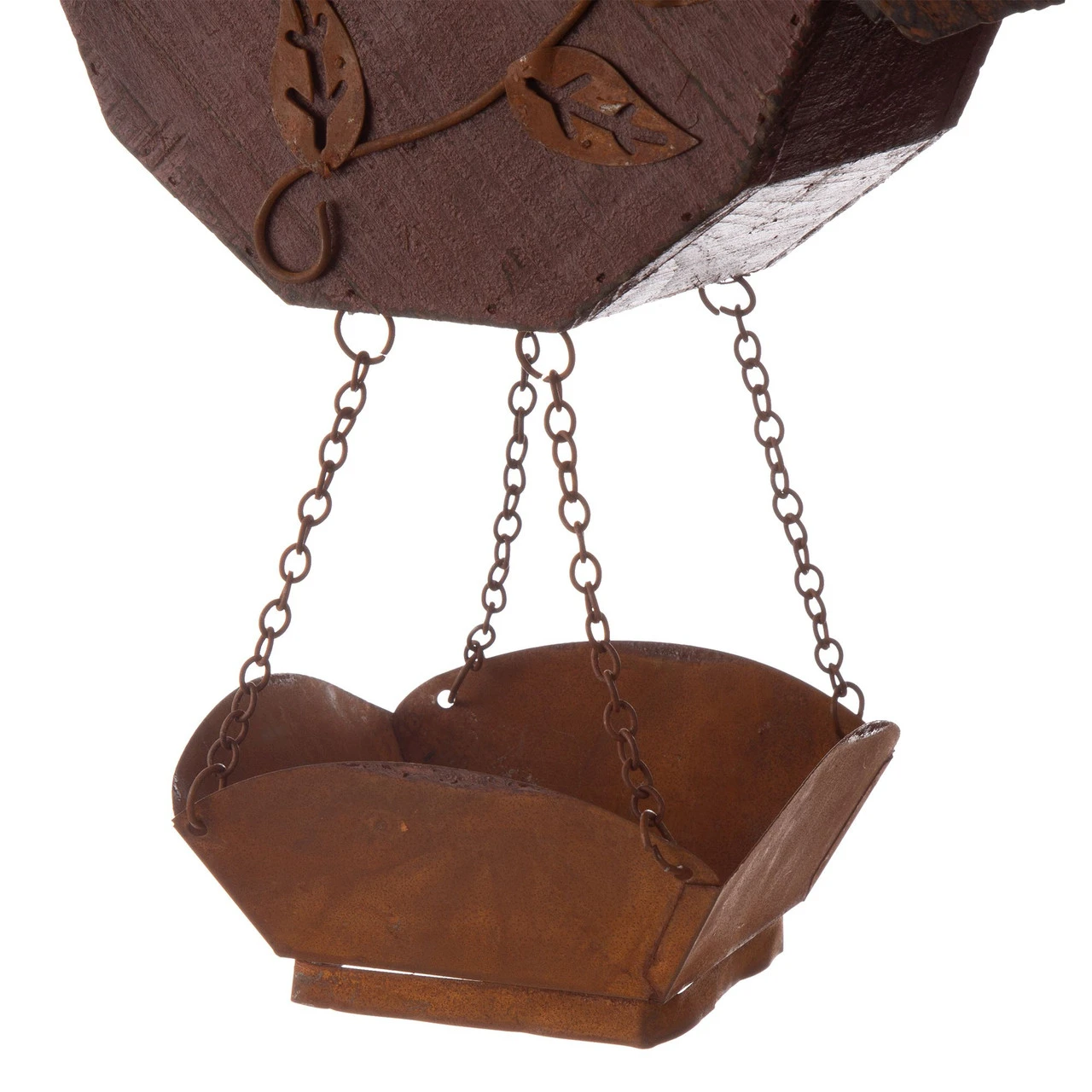 12.91" Modern Hanging Distressed Finish Wooden Birdhouse 3 12.91" Modern Hanging Distressed Finish Wooden Birdhouse - Image 3