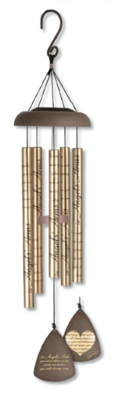 30" Sonnet Sounds "Angels Arms" Solar LED Lighted Outdoor Wind Chimes 1 30" Sonnet Sounds "Angels Arms" Solar LED Lighted Outdoor Wind Chimes