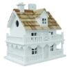 10.75" White And Brown New England Cottage Outdoor Garden Birdhouse