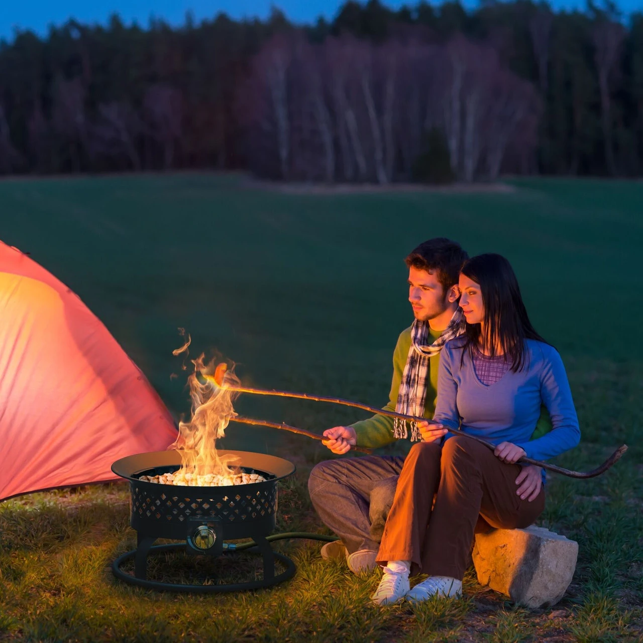 18.5" Rubbed Bronze Aurora Steel Outdoor Gas Firepit 5 18.5" Rubbed Bronze Aurora Steel Outdoor Gas Firepit - Image 5