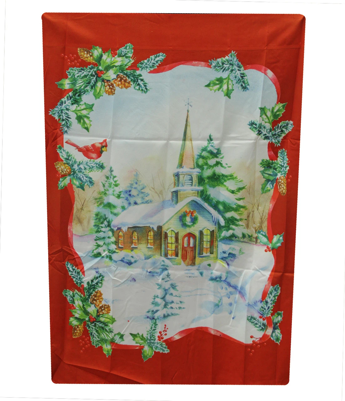 Red And Green Wonderland Snow Christmas Morning Regular Size Flag 43" X 29" 1 Red And Green Wonderland Snow Christmas Morning Regular Size Flag 43" X 29"