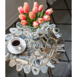 19" Black Agate Side Table With Brass Inlay And Tri Legs 5 19" Black Agate Side Table With Brass Inlay And Tri Legs -PatioVibe Shop dabhg 44487 blac 3 88599.1667487752