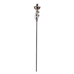 64.5" Brushed Copper Floral Motif Outdoor Patio Garden Oil Lamp Torch -PatioVibe Shop dak tf5403c r 2 72102.1667691197