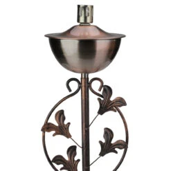 64.5" Brushed Copper Floral Motif Outdoor Patio Garden Oil Lamp Torch -PatioVibe Shop dak tf5403c r 4 19850.1667691198