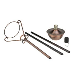 61" Brushed Copper Half Moon Oil Lamp Outdoor Patio Torch -PatioVibe Shop dak tf5419c 1 63103.1667691199