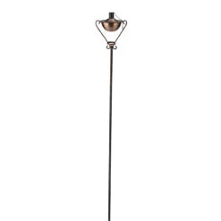61" Brushed Copper Half Moon Oil Lamp Outdoor Patio Torch