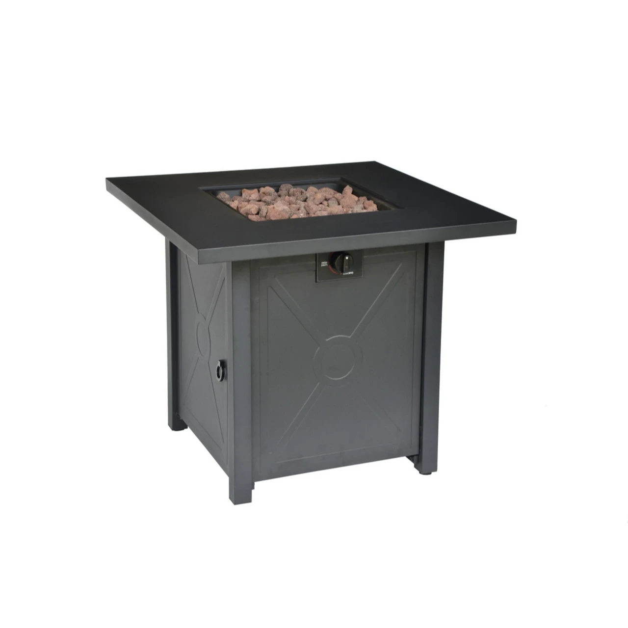 28" Gray Square Gas Fire Table 1 28" Gray Square Gas Fire Table