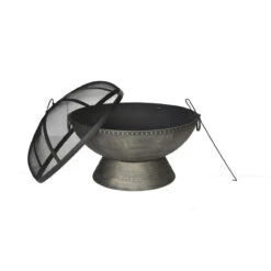 29.75" Black Decorative Wood Fire Pit
