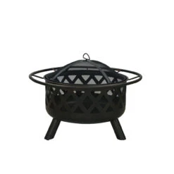 32" Black Decorative Wood Fire Pit