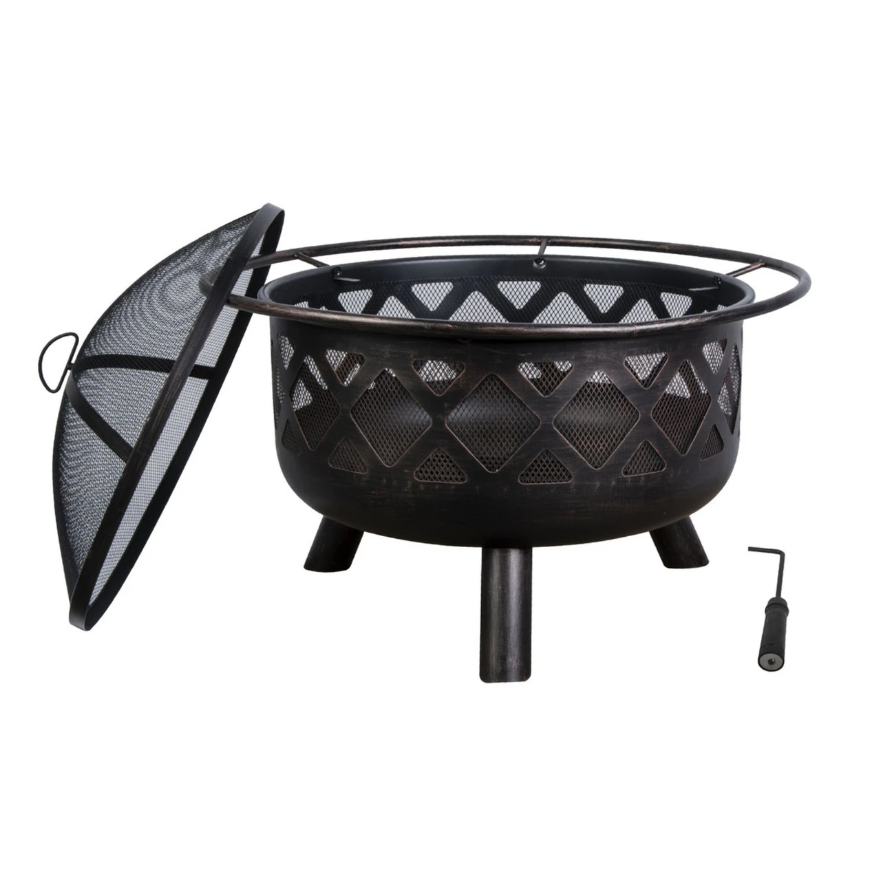 32" Black Decorative Wood Fire Pit 3 32" Black Decorative Wood Fire Pit - Image 3
