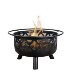 32" Black Decorative Wood Fire Pit 7 32" Black Decorative Wood Fire Pit -PatioVibe Shop dbond 52121 4 55114.1667607577
