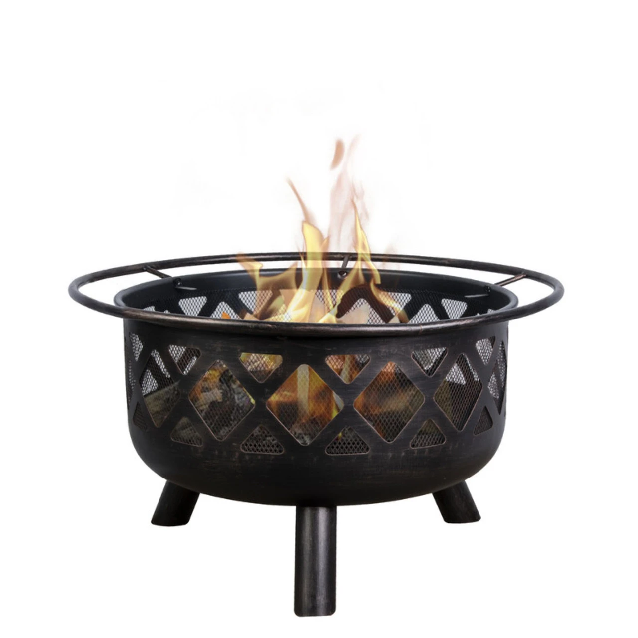 32" Black Decorative Wood Fire Pit 4 32" Black Decorative Wood Fire Pit - Image 4