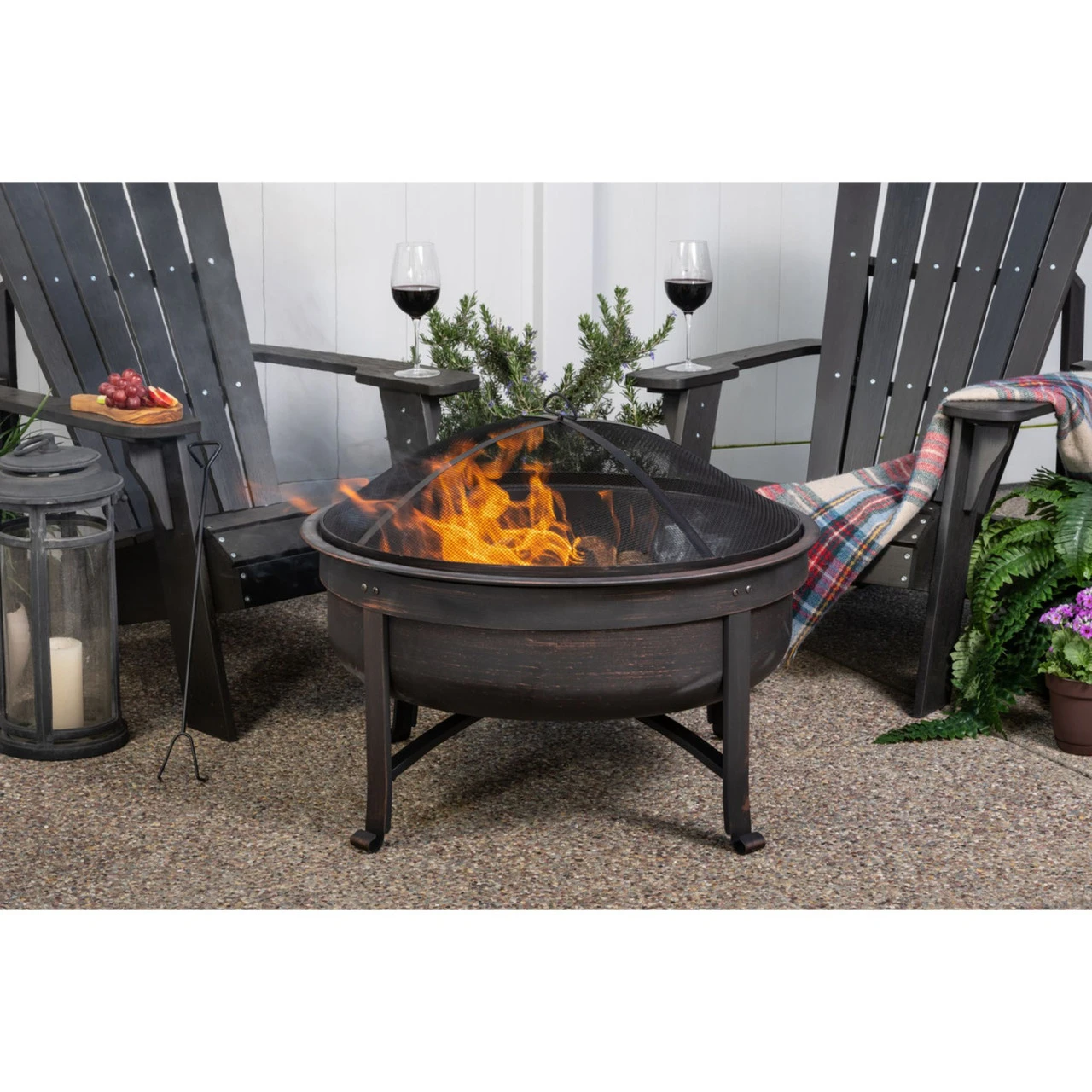 31" Black Decorative Wood Fire Pit 3 31" Black Decorative Wood Fire Pit - Image 3