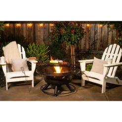 32.5" Black Decorative Wood Fire Pit And Grill 7 32.5" Black Decorative Wood Fire Pit And Grill -PatioVibe Shop dbond 52124 4 80127.1667607525