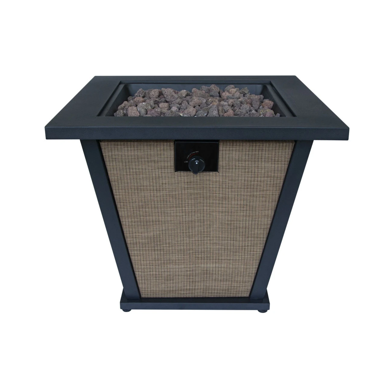 28" Black And Brown Square Gas Fire Pit Table 1 28" Black And Brown Square Gas Fire Pit Table
