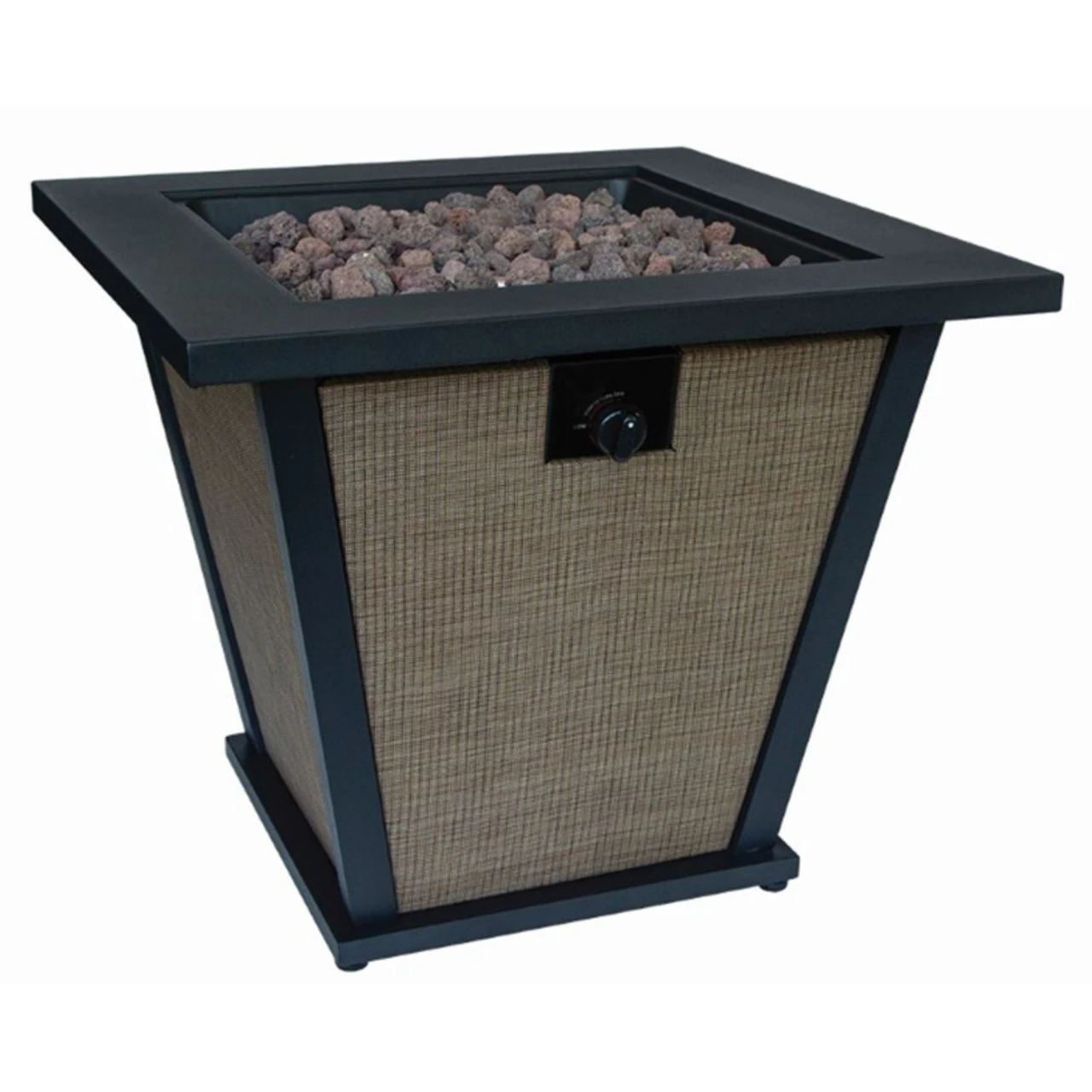 28" Black And Brown Square Gas Fire Pit Table 2 28" Black And Brown Square Gas Fire Pit Table - Image 2