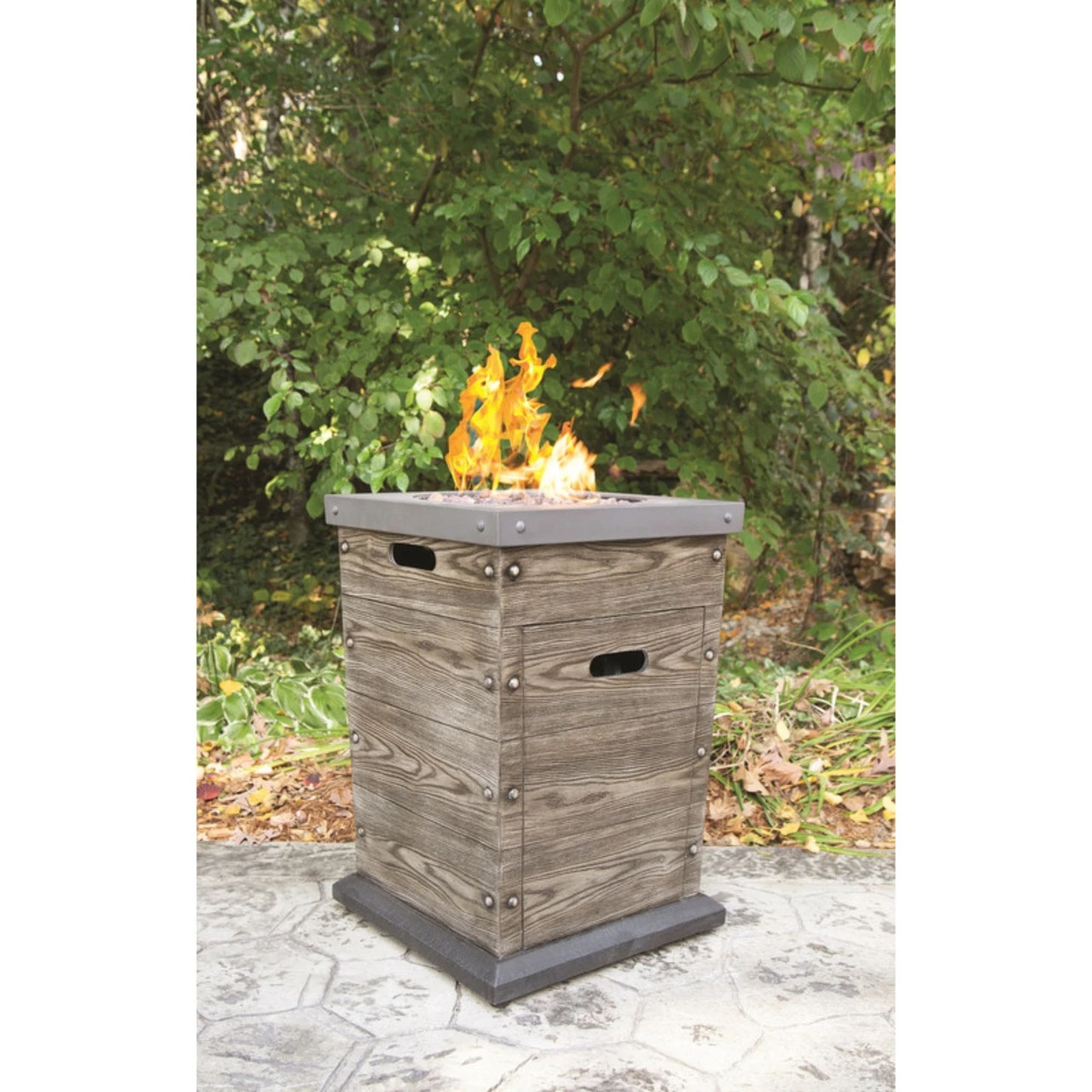 28" Gray And Brown Decorative Gas Fire Column 2 28" Gray And Brown Decorative Gas Fire Column - Image 2