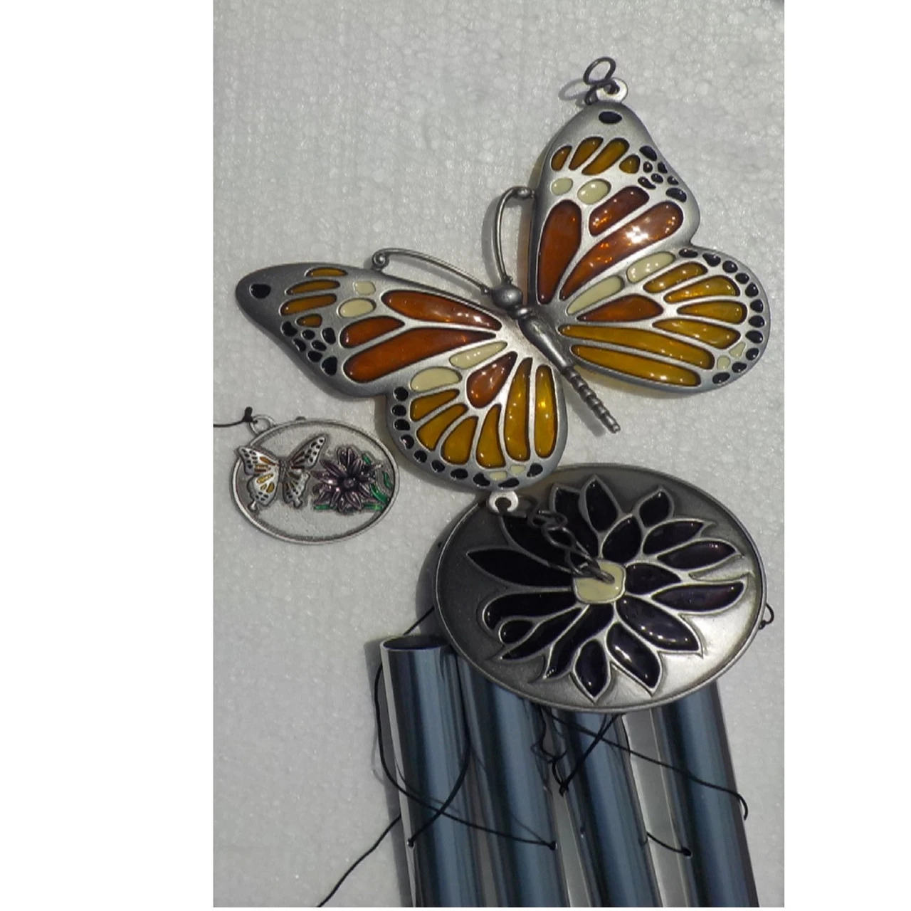 36" Gray Long Monarch Butterfly Wind Chime 2 36" Gray Long Monarch Butterfly Wind Chime - Image 2